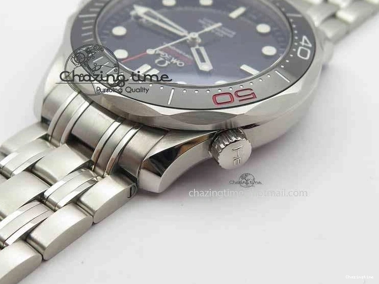 0123 Seamaster 300M 007 SS MK 1:1 Best Edition Black 007 Dial Ceramic Bezel On SS Bracelet A EasyCare 8178